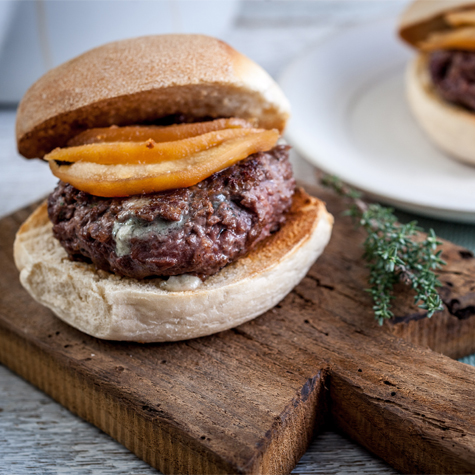 Hamburguesa Con Roquefort Y  Membrillo